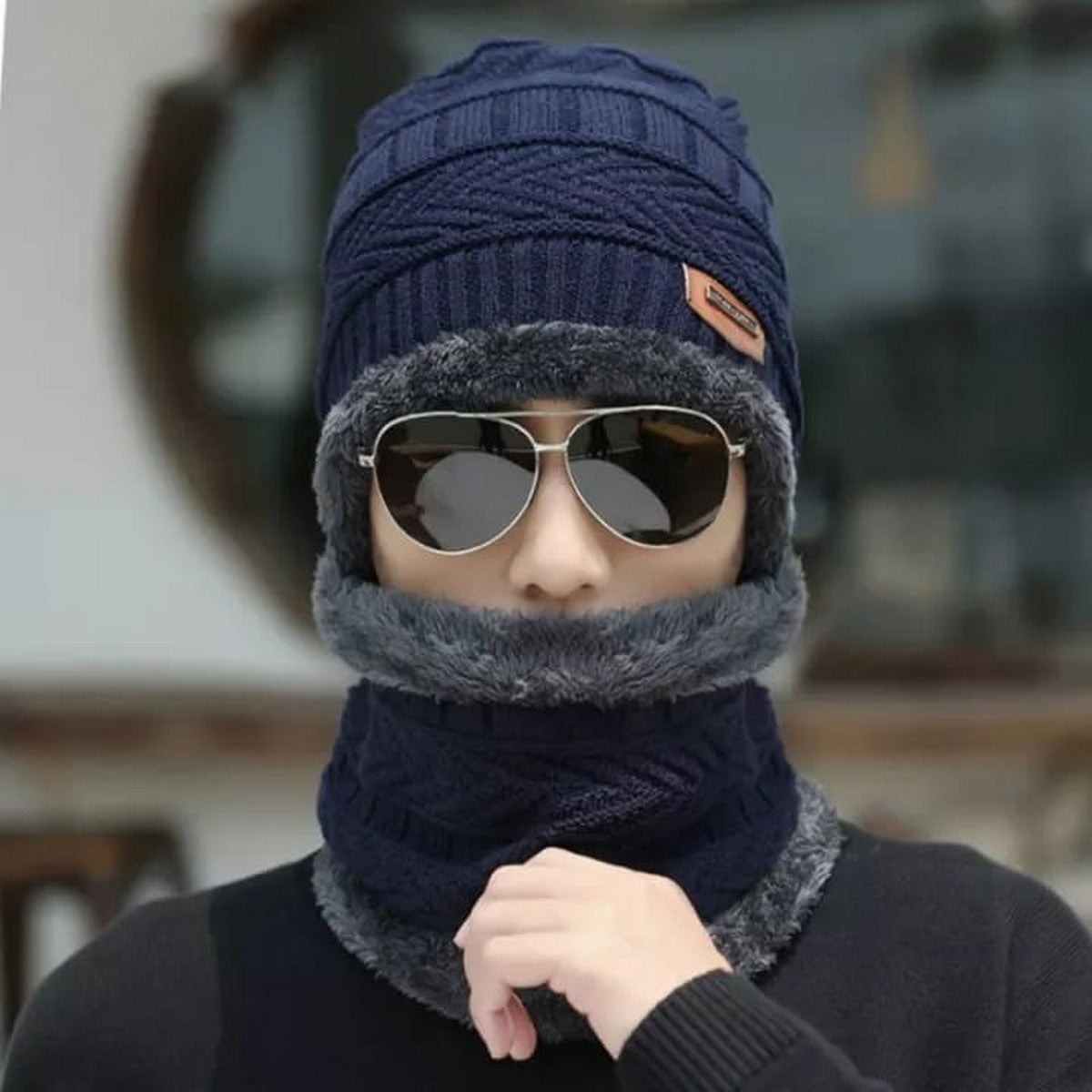 Winter cap-Winter Warm Beanie with Built-In Neck Cover