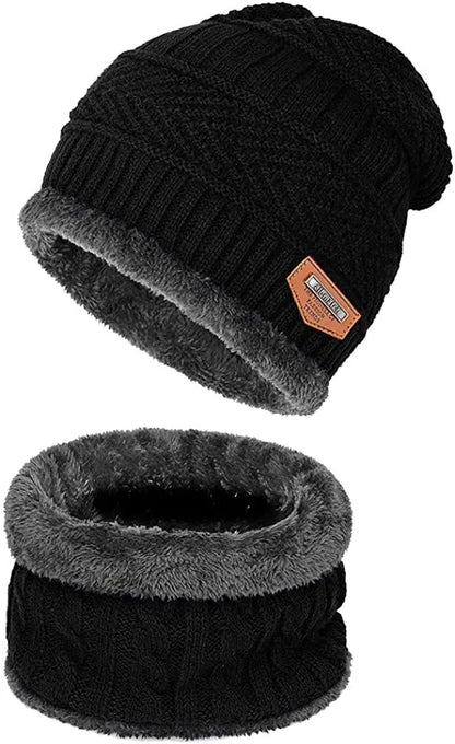 Winter cap-Winter Warm Beanie with Built-In Neck Cover