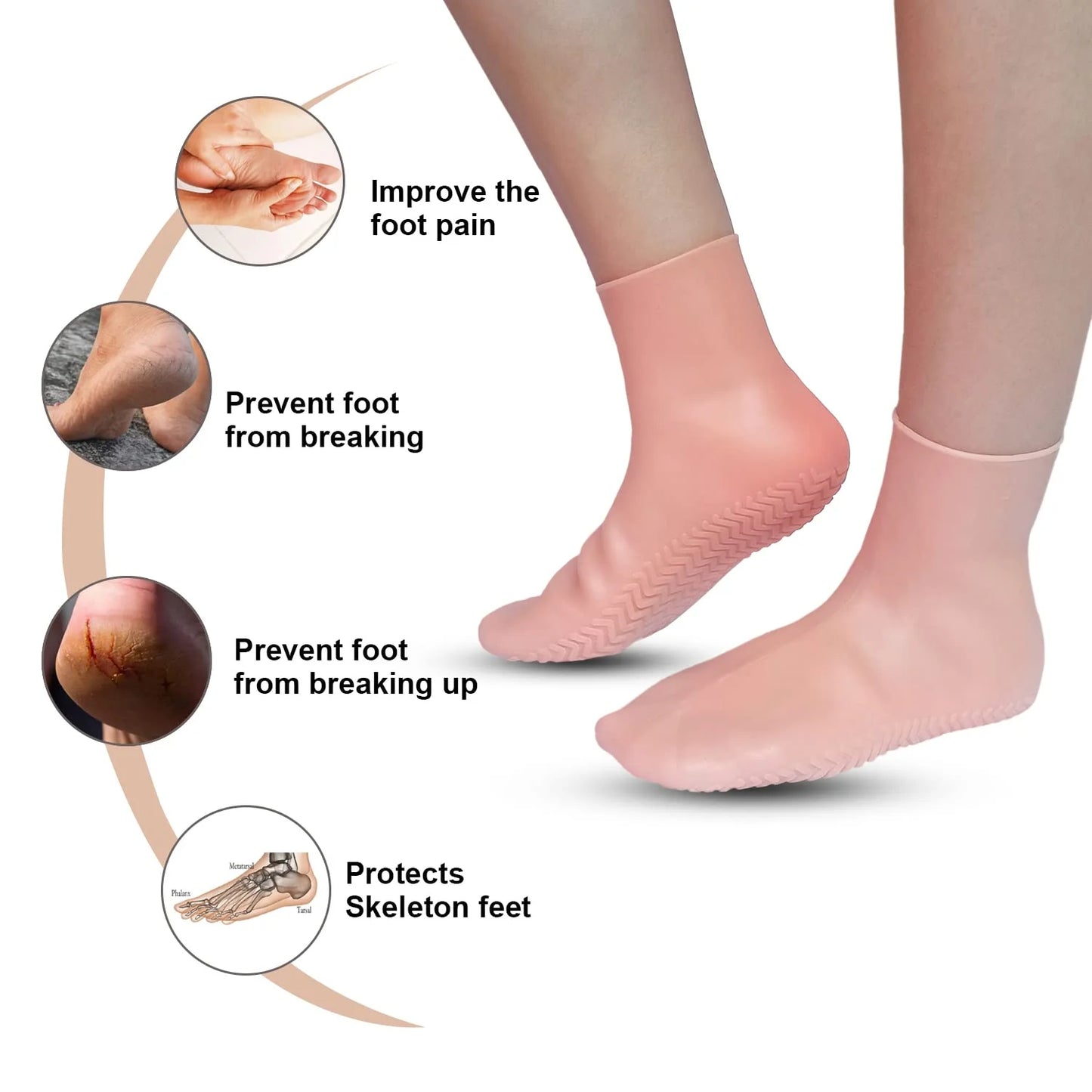 Silicon Moisturizer socks-SoftHeel Silicon Socks